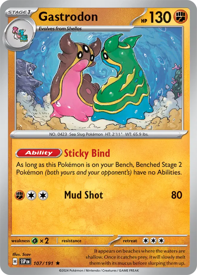 Gastrodon Rare • 107/191 Surging Sparks Holofoil