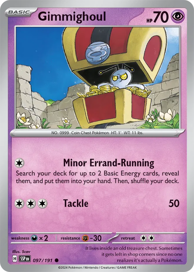 Gimmighoul Surging Sparks Common 097/191 Reverse Holofoil