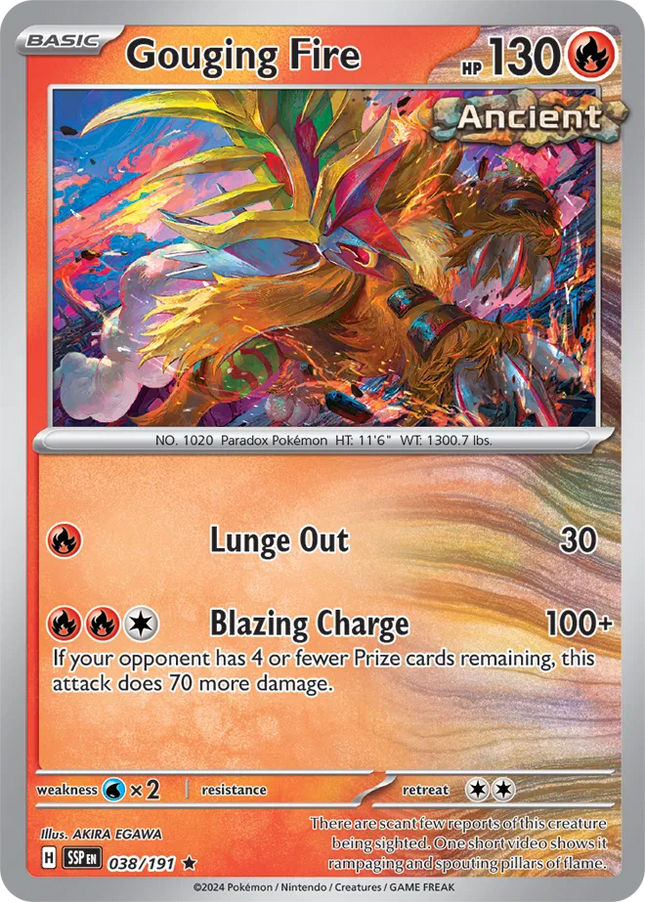 Gouging Fire Surging Sparks Rare 038/191 Holofoil