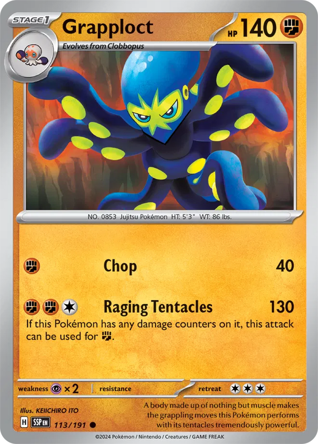 Grapploct Surging Sparks Common 113/191 Reverse Holofoil