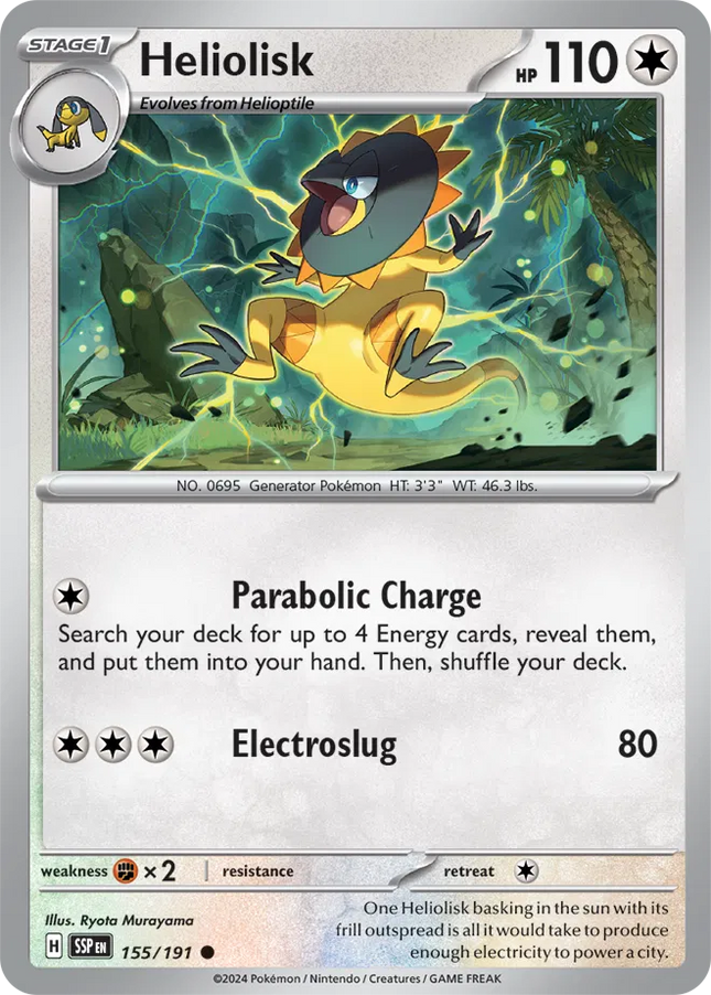 Heliolisk Surging Sparks Common 155/191 Reverse Holofoil