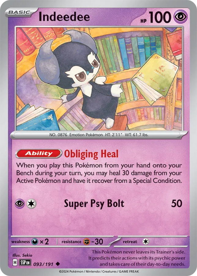 Indeedee Surging Sparks Uncommon 093/191 Reverse Holofoil