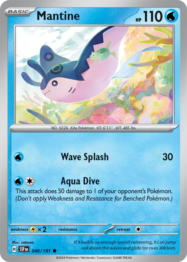 Mantine Surging Sparks Common 040/191 Reverse Holofoil