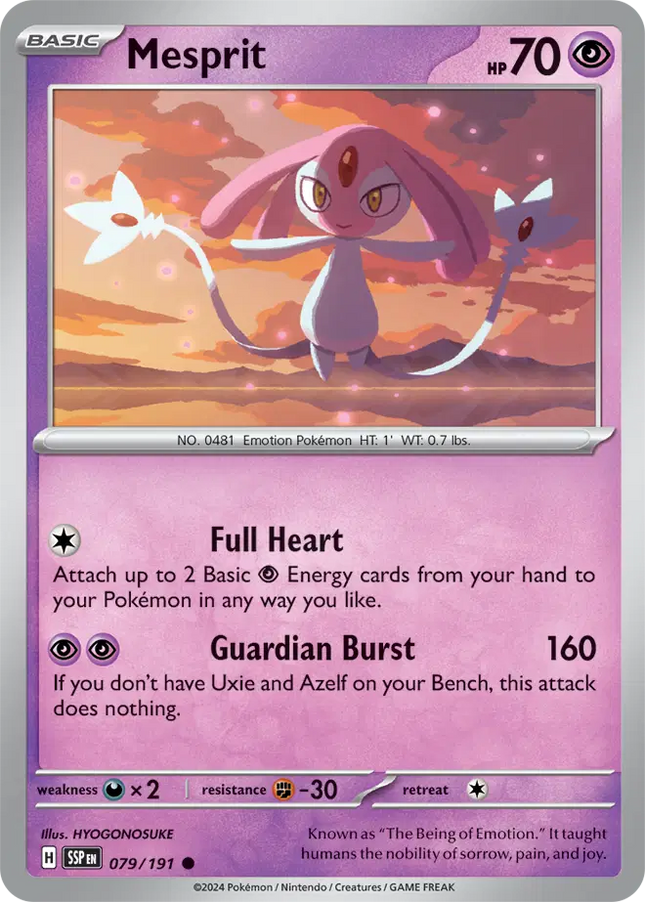 Mesprit Common • 079/191 Surging Sparks Reverse Holofoil