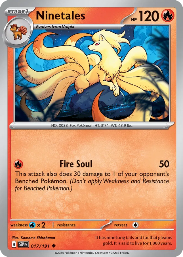 Ninetales Surging Sparks Uncommon 017/191