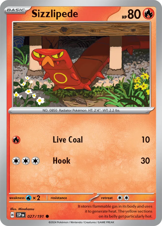 Sizzlipede Surging Sparks Common 027/191 Reverse Holofoil