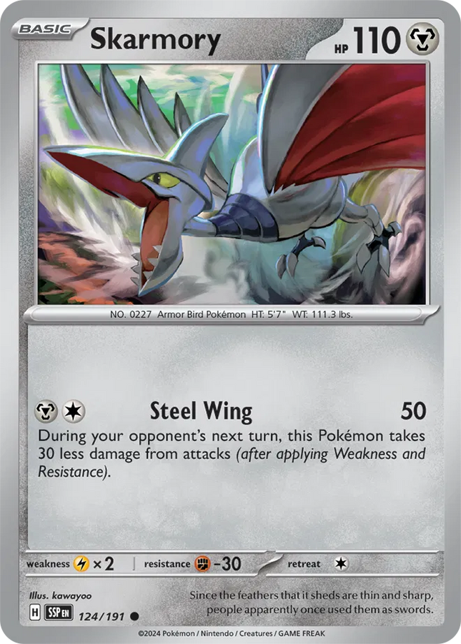 Skarmory Surging Sparks Common 124/191 Reverse Holofoil