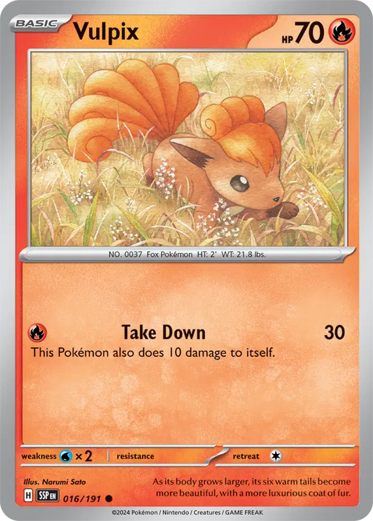 Vulpix Common • 016/191 Surging Sparks Reverse Holofoil
