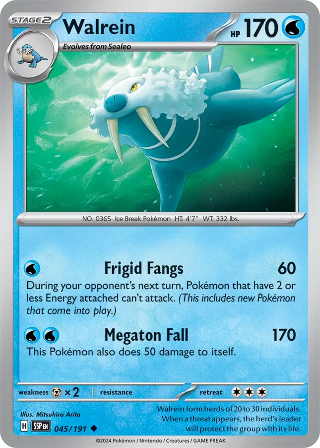 Walrein Surging Sparks Uncommon 045/191 Reverse Holofoil