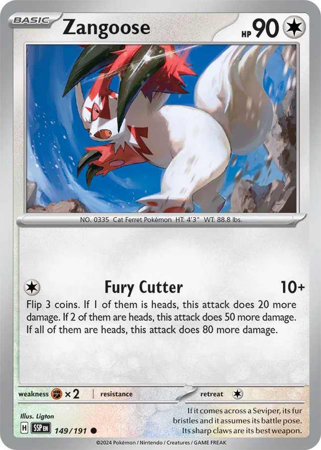 Zangoose Surging Sparks Common 149/191