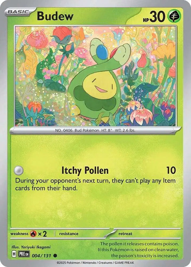 Budew Common • 004/131 Prismatic Evolutions Reverse Holofoil