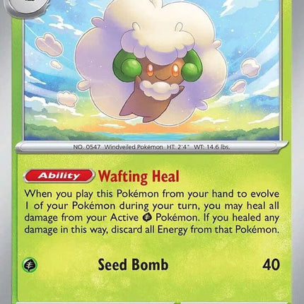 Whimsicott Prismatic Evolutions Rare 008/131 Reverse Holofoil