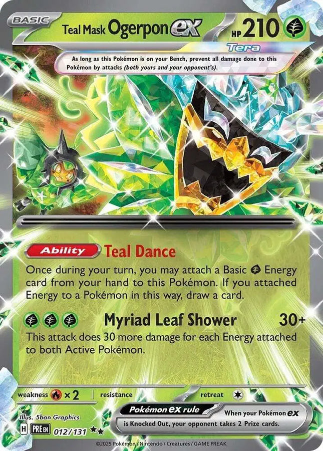 Teal Mask Ogerpon ex Double Rare • 012/131 Prismatic Evolutions