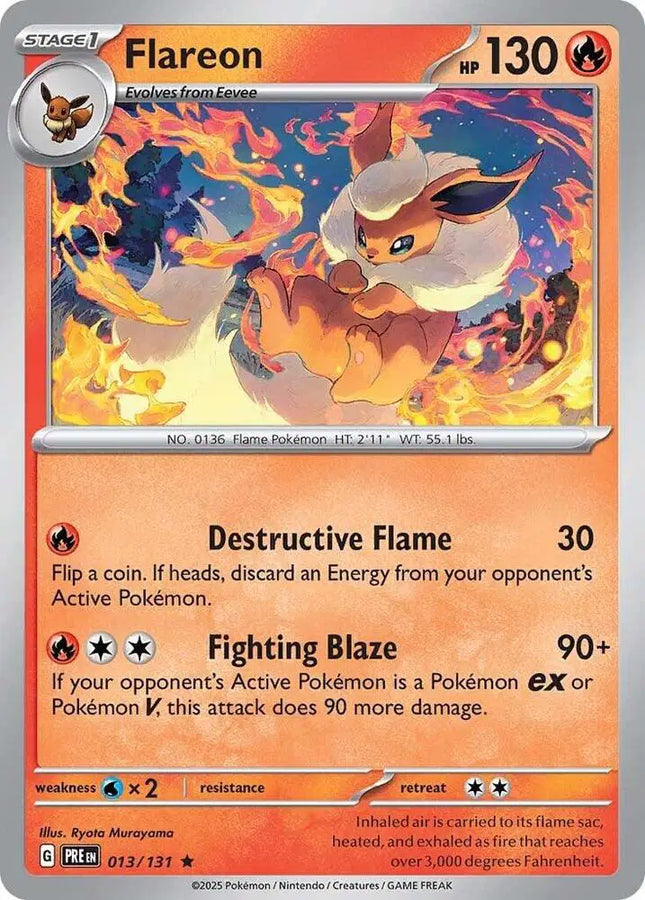 Flareon Rare • 013/131 Prismatic Evolutions Holofoil