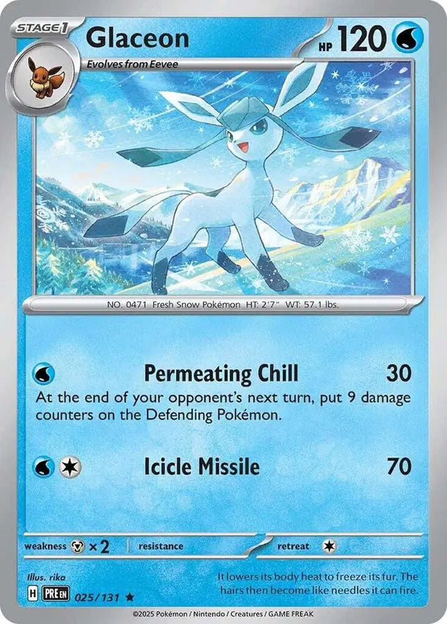 Glaceon Rare • 025/131 Prismatic Evolutions Holofoil