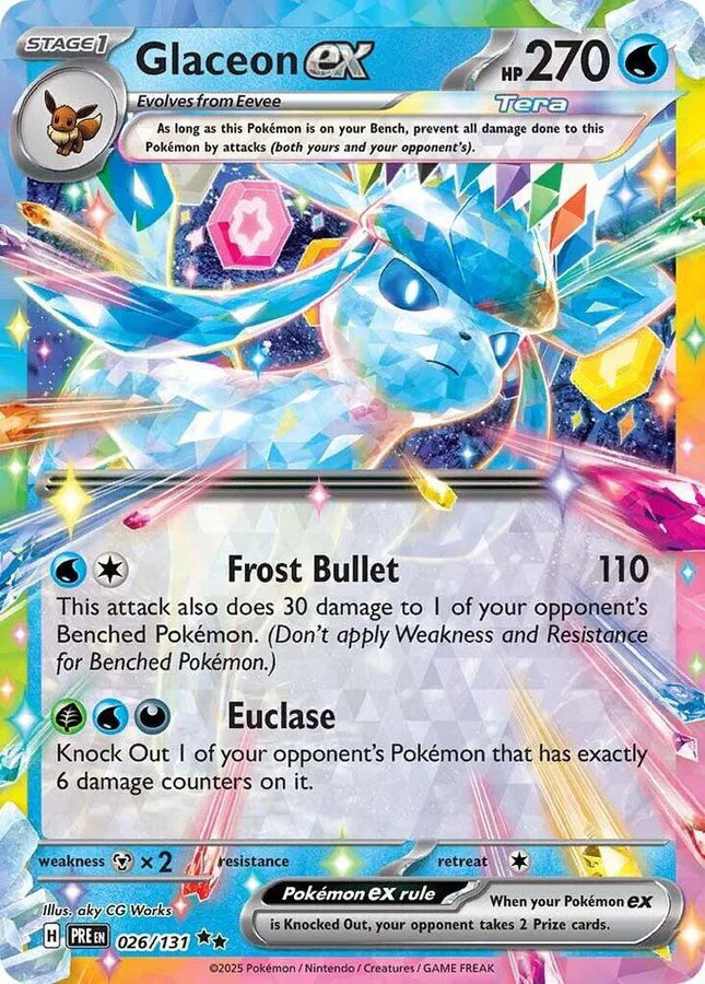 Glaceon ex Prismatic Evolutions Double Rare 026/131