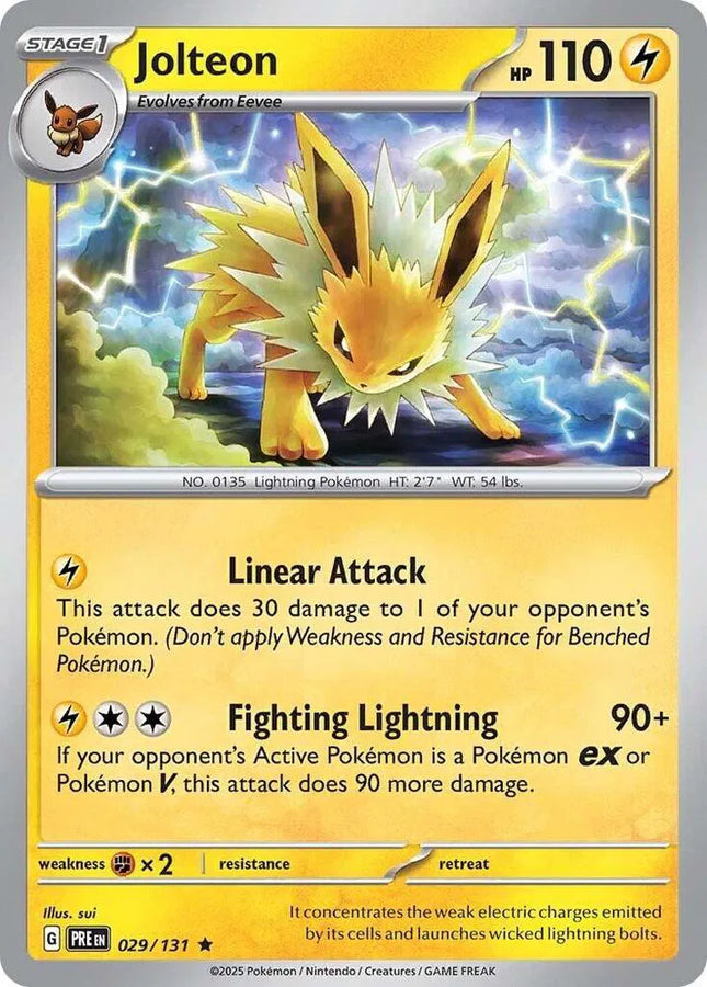 Jolteon Prismatic Evolutions Rare 029/131 Reverse Holofoil