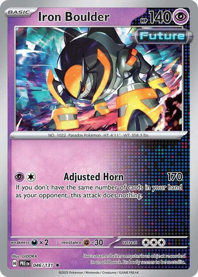 Iron Boulder Rare • 046/131 Prismatic Evolutions Holofoil