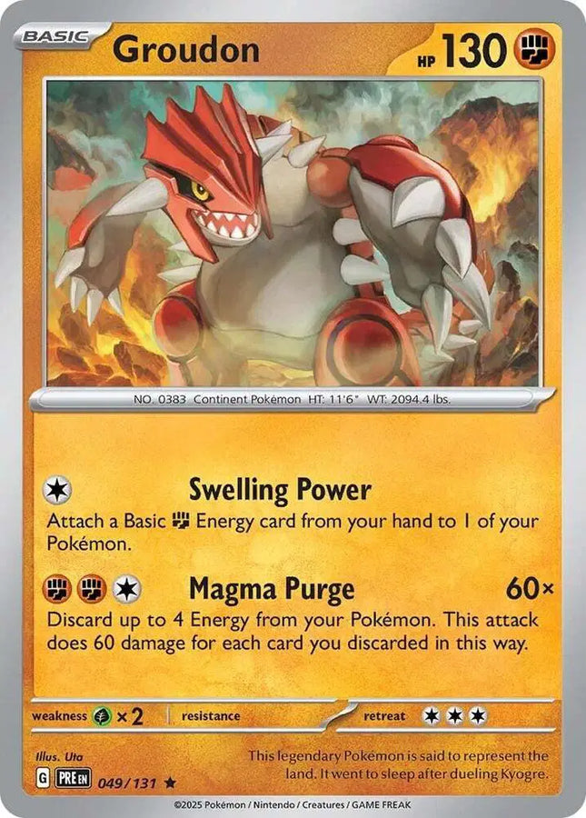 Groudon Rare • 049/131 Prismatic Evolutions Holofoil