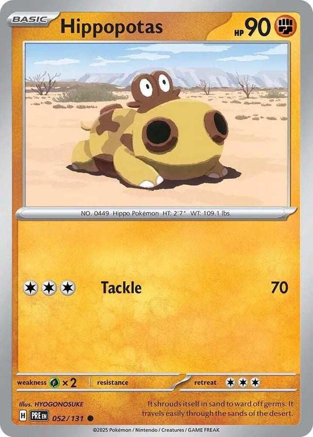 Hippopotas Common • 052/131 Prismatic Evolutions Reverse Holofoil
