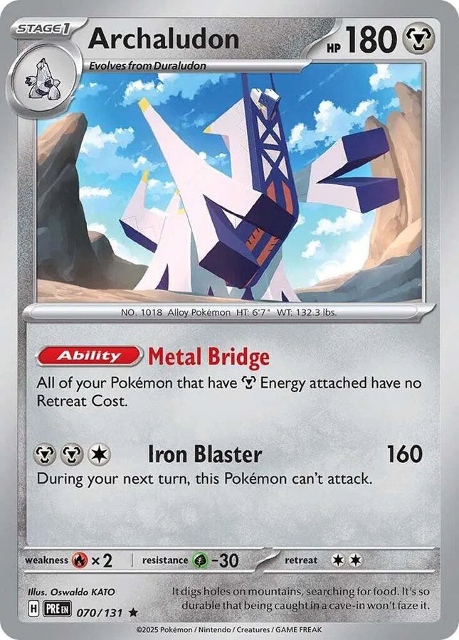 Archaludon Prismatic Evolutions Rare 070/131 Reverse Holofoil