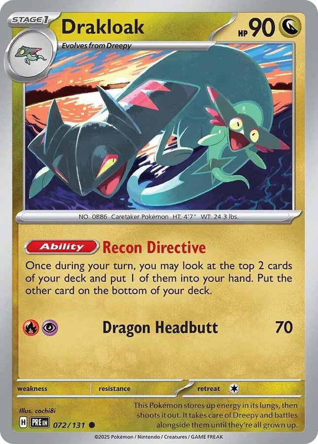 Drakloak Prismatic Evolutions Common 072/131 Reverse Holofoil