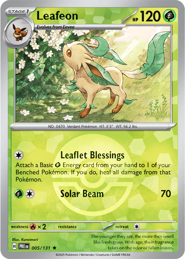 Leafeon (Poke Ball Pattern) Prismatic Evolutions Rare 005/131