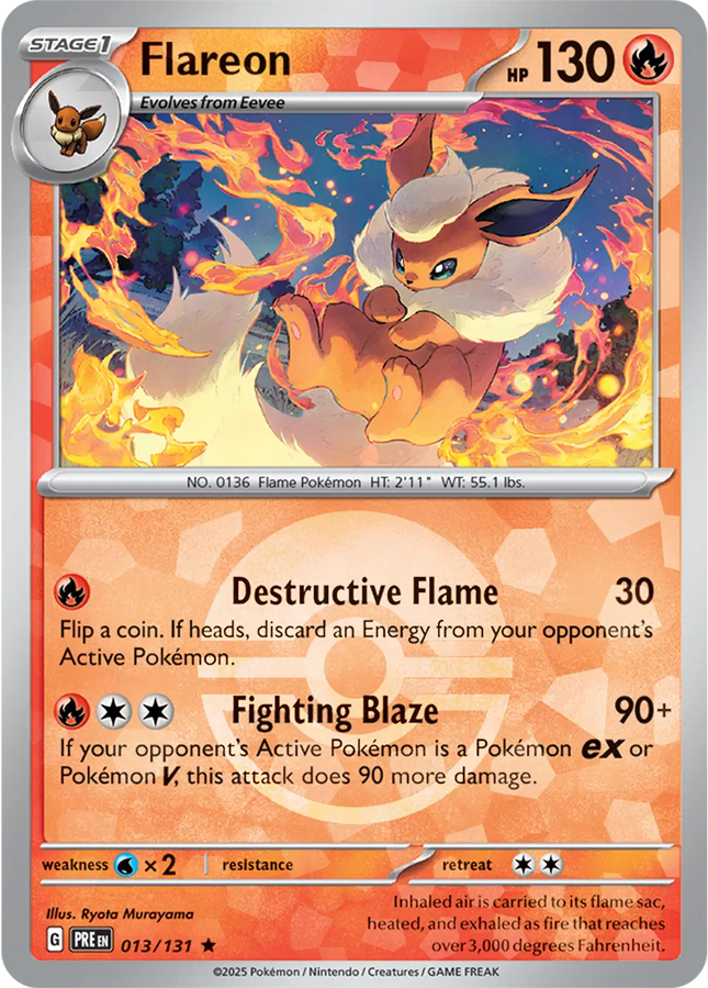 Flareon (Poke Ball Pattern) Rare • 013/131 Prismatic Evolutions