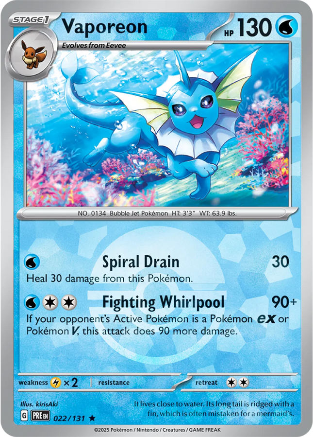 Vaporeon (Poke Ball Pattern) Prismatic Evolutions Rare 022/131