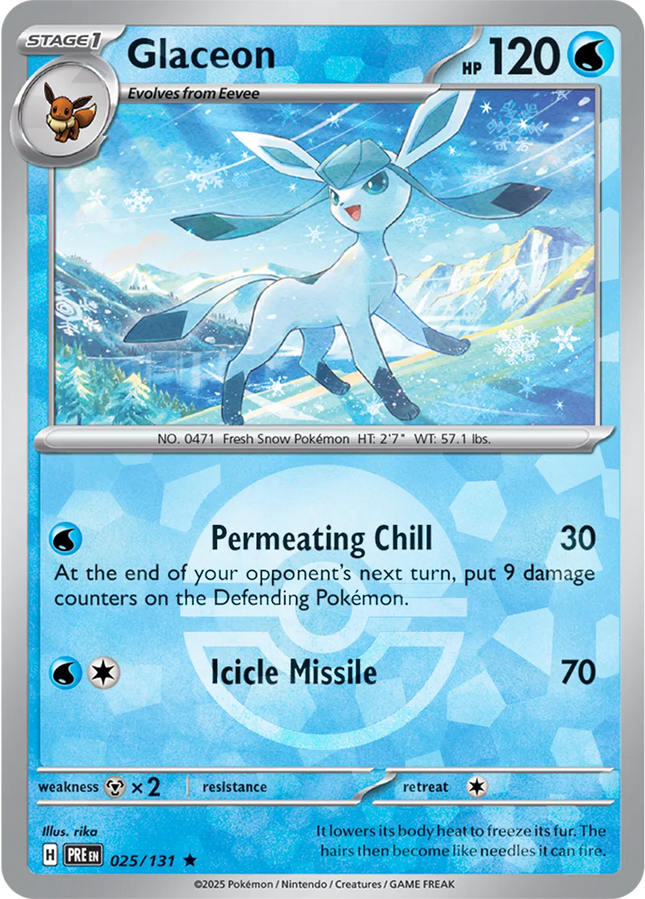 Glaceon (Poke Ball Pattern) Prismatic Evolutions Rare 025/131