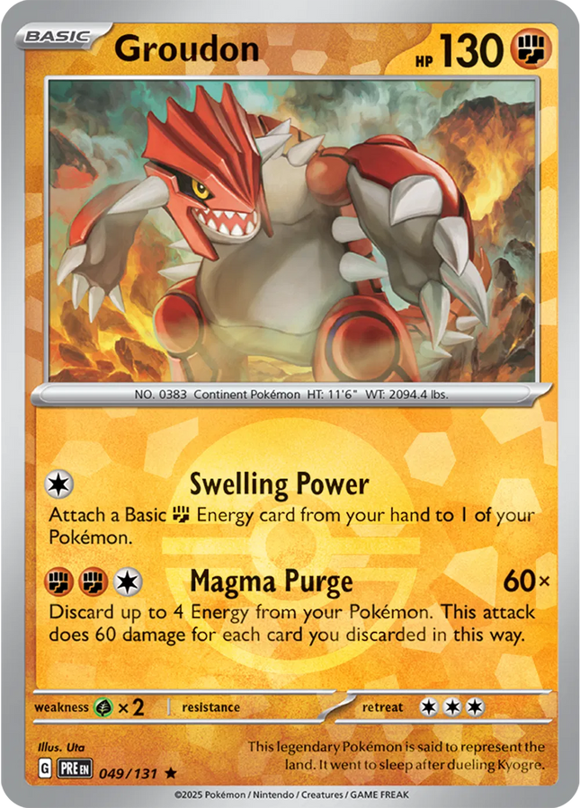 Groudon (Poke Ball Pattern) Prismatic Evolutions Rare 049/131