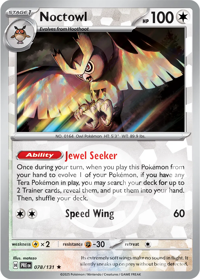 Noctowl (Poke Ball Pattern) Prismatic Evolutions Rare 078/131