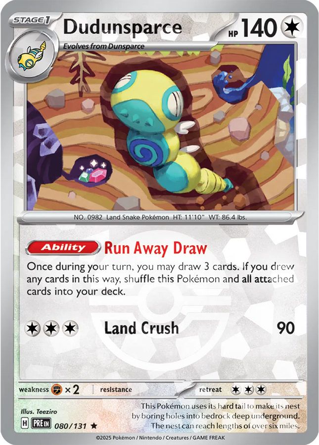Dudunsparce (Poke Ball Pattern) Prismatic Evolutions Rare 080/131