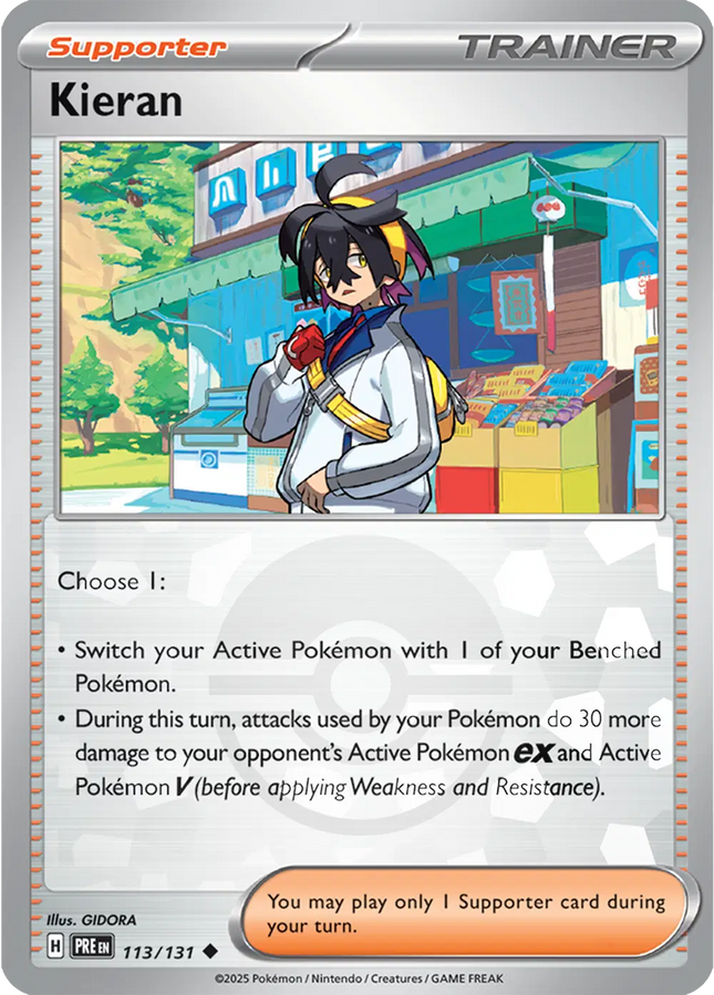 Kieran (Poke Ball Pattern) Uncommon • 113/131 Prismatic Evolutions