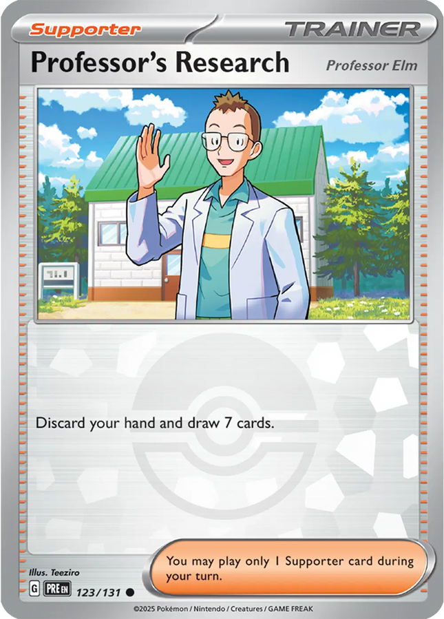 Professor's Research [Professor Elm] (Poke Ball Pattern) Common • 123/131 Prismatic Evolutions