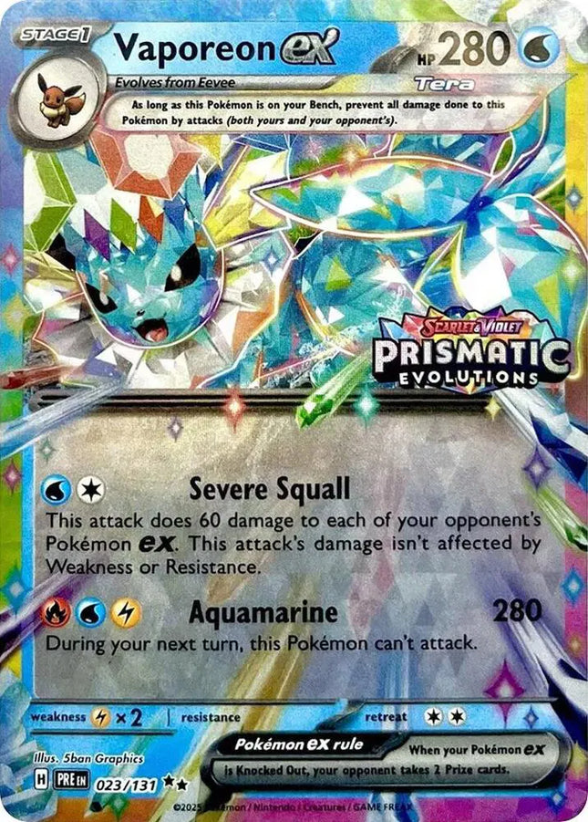 Vaporeon ex - 023/131 (Prismatic Evolutions Stamp) Miscellaneous Cards & Products Promo 023/131 SEALED