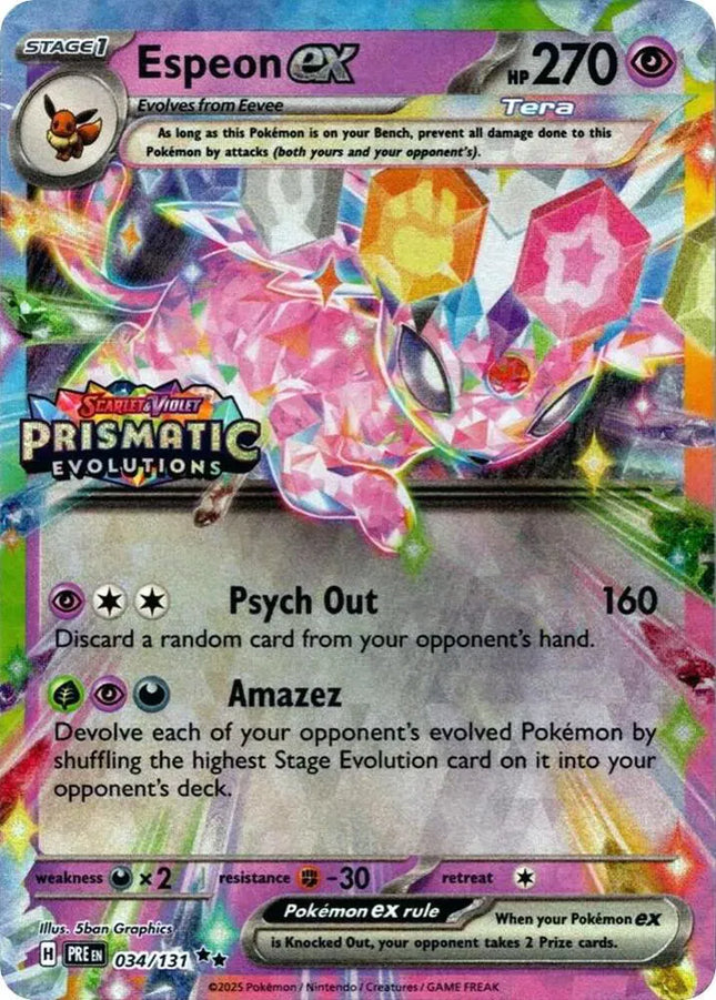 Espeon ex - 034/131 (Prismatic Evolutions Stamp) Miscellaneous Cards & Products Promo 034/131 SEALED