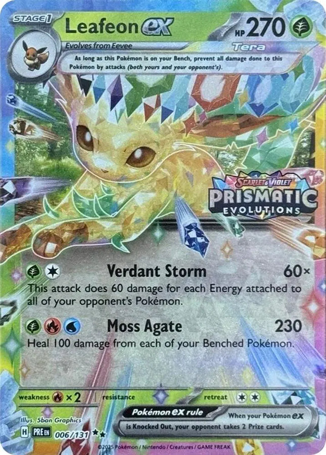 Leafeon ex - 006/131 (Prismatic Evolutions Stamp) Miscellaneous Cards & Products Promo 006/131 SEALED