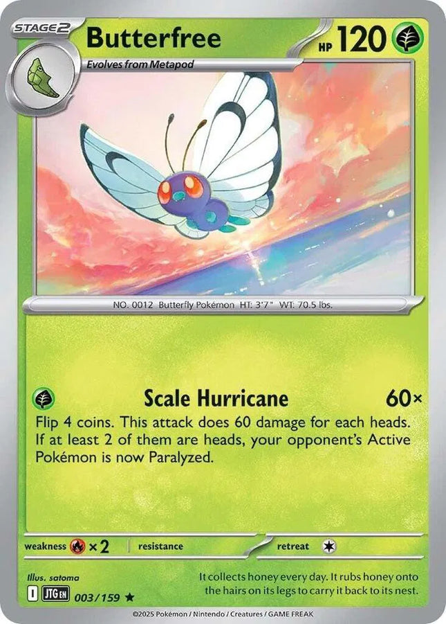 Butterfree Journey Together Holo Rare 003/159 Reverse Holofoil