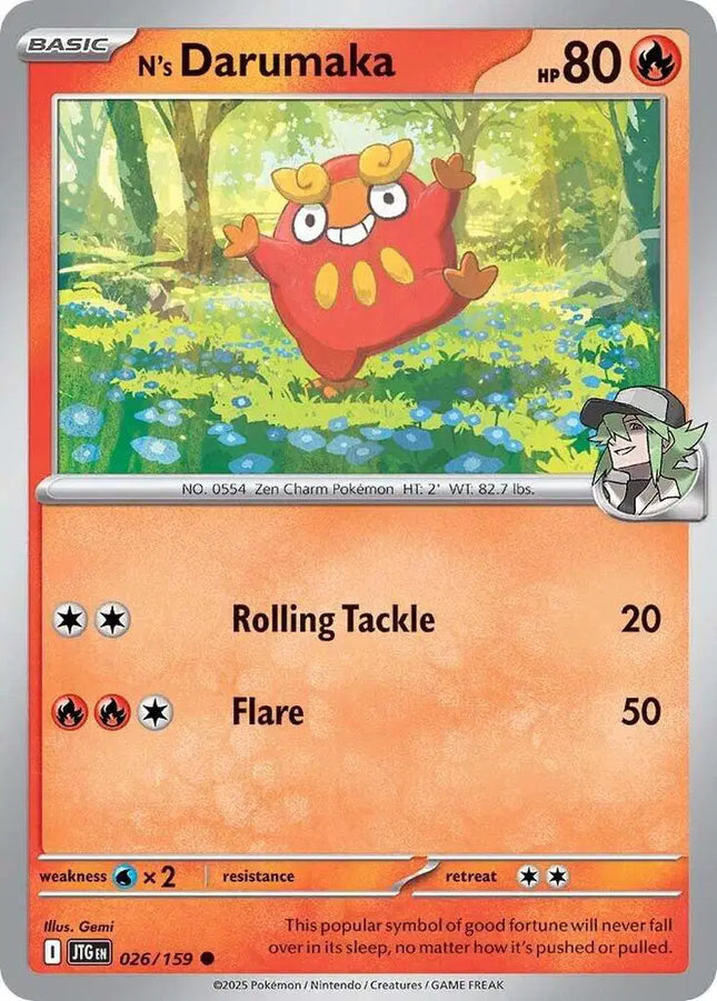N's Darumaka Common • 026/159 Journey Together Reverse Holofoil