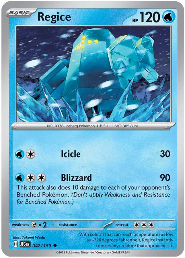 Regice Uncommon • 042/159 Journey Together Reverse Holofoil