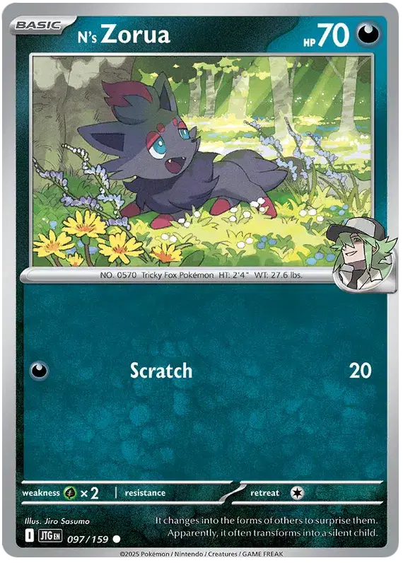 N's Zorua Common • 097/159 Journey Together Reverse Holofoil