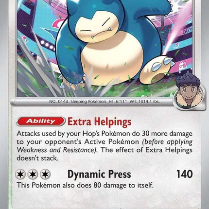 Hop's Snorlax Holo Rare • 117/159 Journey Together Reverse Holofoil