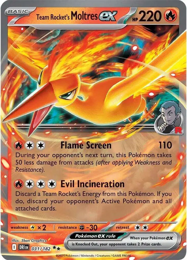 Team Rocket's Moltres ex Double Rare • 031/182 Destined Rivals