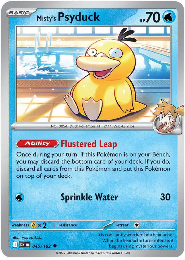 Misty's Psyduck Uncommon • 045/182 Destined Rivals Reverse Holofoil
