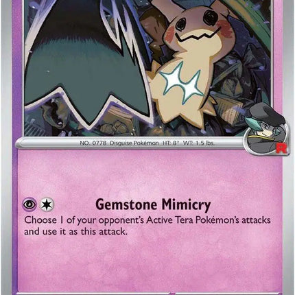 Team Rocket's Mimikyu Uncommon • 087/182 Destined Rivals
