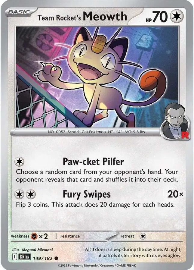 Team Rocket's Meowth Common • 149/182 Destined Rivals