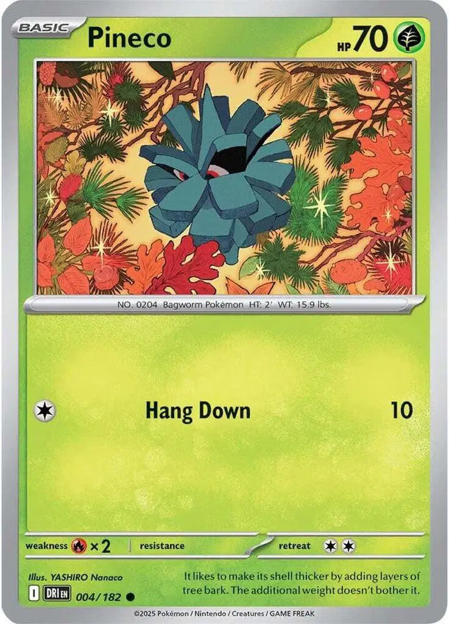 Pineco Common • 004/182 Destined Rivals Reverse Holofoil