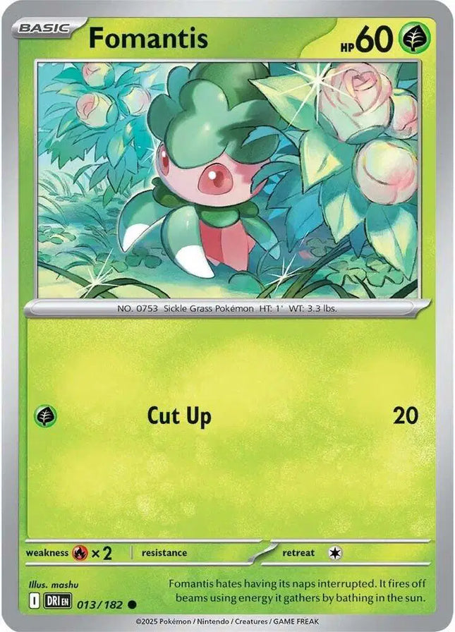 Fomantis Pokemon • Common • 013/182 Destined Rivals Reverse Holofoil