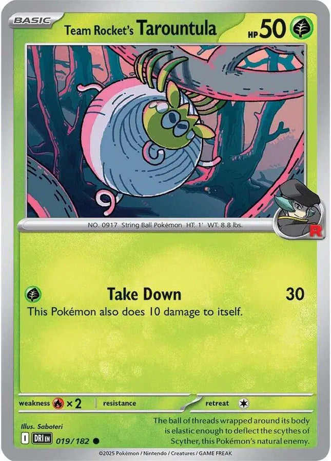 Team Rocket's Tarountula Common • 019/182 Destined Rivals